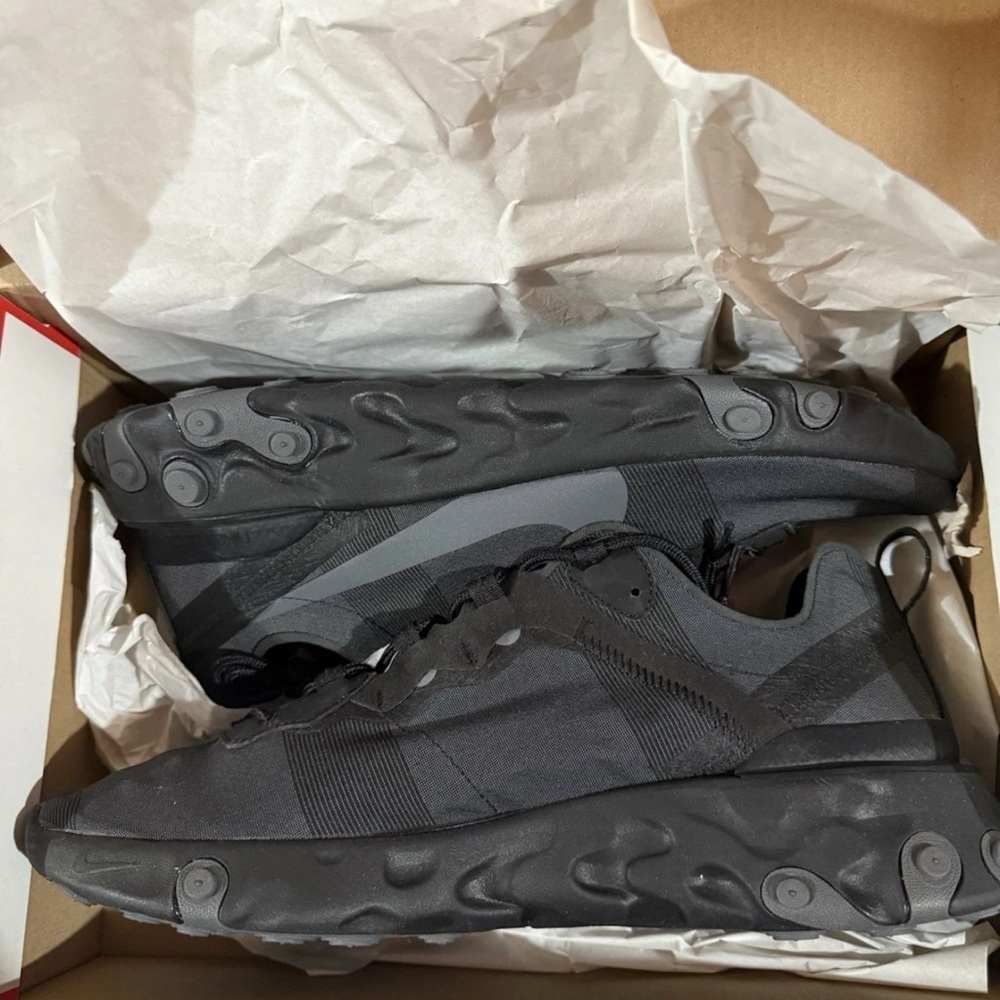 Nike React Element 55 Triple Black - Picture 4 of 5